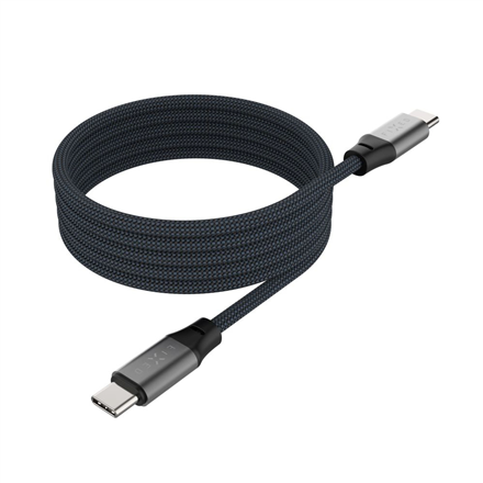 FIXED FIXDBM-CC12-GR – magnētisks pīts USB-C–USB-C kabelis, USB 2.0, pelēks