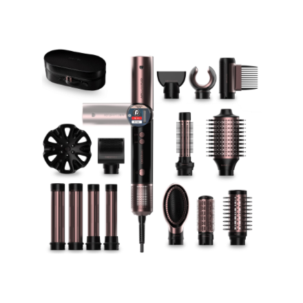 Cecotec AirGlam 14in1 Flex – 1400 W 14-in-1 jonu karstā gaisa matu veidošanas birste, 32/35 mm cilindri, melnā krāsā