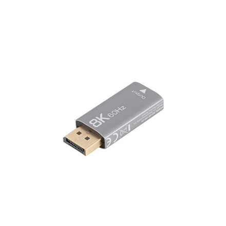 Lanberg AD-DP-HD-03 – DisplayPort spraudņa–HDMI ligzdas 8K adapteris, sudrabots