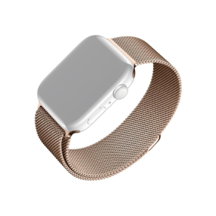 FIXED FIXMEST-436-RG – metāla sieta pulksteņa siksniņa, 38/40/41 mm, Apple Watch, rozā zelta