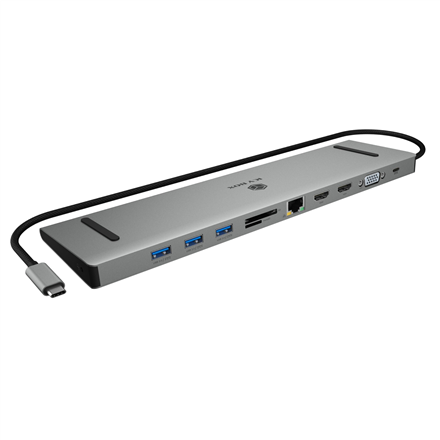 Raidsonic dokstacija IB-DK2106a-CPD, Ethernet LAN (RJ-45) portu: 1, VGA (D-Sub) portu skaits: 1, HDMI portu skaits: 2