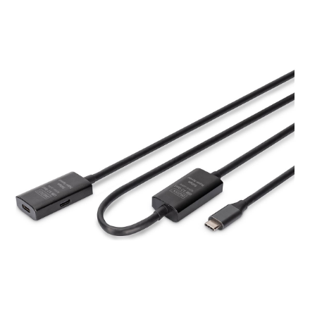 DIGITUS DA-73109 – aktīvais USB 3.2 Gen 1 pagarinātāja kabelis, 5 Gbit/s, USB-C–USB-C