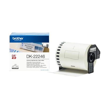 Brother DK-22246 – augstas kvalitātes nepārtraukta etiķešu lente, balta, 30,48 m