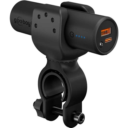 Goobay Bike Powerbank 5.0 60656 – 5000 mAh ārējais akumulators velosipēdam ar pastiprinātu stūres stiprinājumu, melns