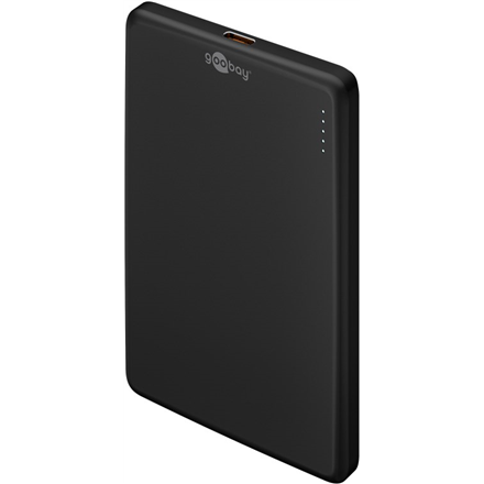 Goobay 70182 – magnētisks 5000 mAh bezvadu ārējais akumulators ar USB-C, melns