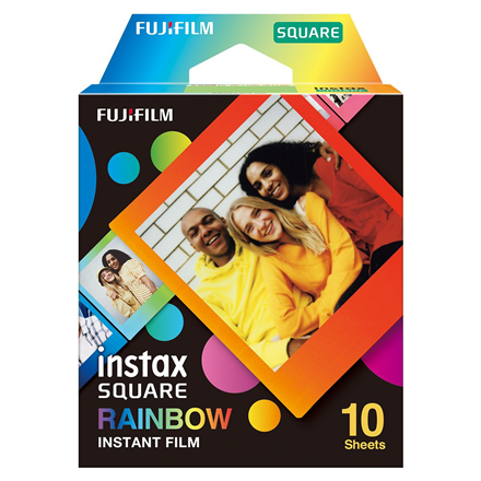 Fujifilm Instax Square Rainbow (10) Instant Film 72 x 86 mm 2.4 x 2.4" Image Area; 3.4 x 2.8" Print Size Quantity 10