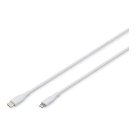 DIGITUS AK-600110-010-W – 1 m silikona USB-C uz Lightning kabelis