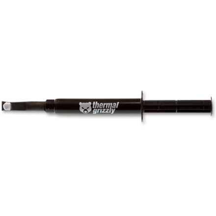 Thermal Grizzly termopasta „Aeronaut" 1.5ml/3.8g Siltumvadītspēja: 8,5 W/mk; Siltumpretestība: 0,0129 K/W; Elektrovadītspēja*: 0 pS/m; Viskozitāte: 110-160 Pas; Temperatūra: -150 °C / +200 °C;