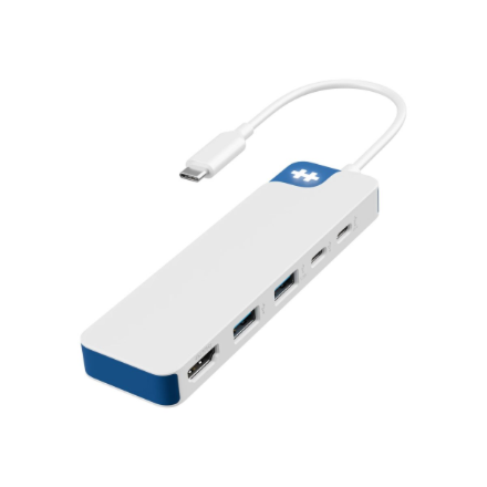 Hyper HyperDrive Flex HD4101BUGL – 5 portu USB-C centrmezgls ar 1× HDMI, balts/zils