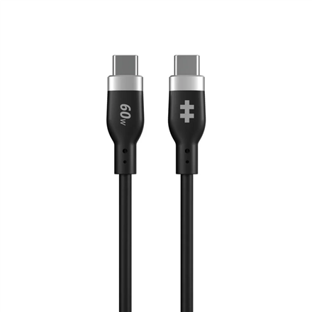 Hyper HyperJuice HJ4011BKGL – 1.5 m 60 W silikona USB-C–USB-C uzlādes kabelis, melns