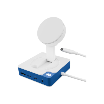 Hyper HyperDrive Flex MagCharge HD8100BUGL – USB-C centrmezgls ar 1× HDMI, balts/zils