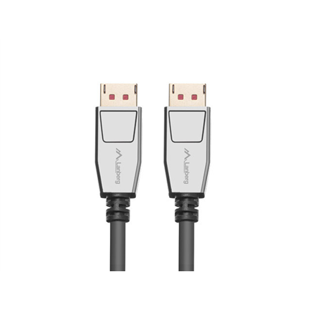 Lanberg CA-DPDP-20CU-0010-BK – 1 m DisplayPort spraudnis–spraudnis 20 kontaktu v1.4 kabelis, 8K 60 Hz