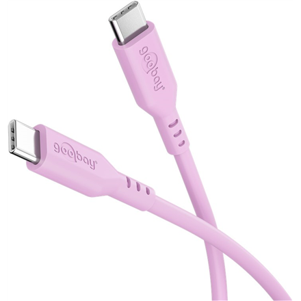 Goobay 77746 – uzlādes un datu kabelis, USB-C–USB-C, silikona apvalks