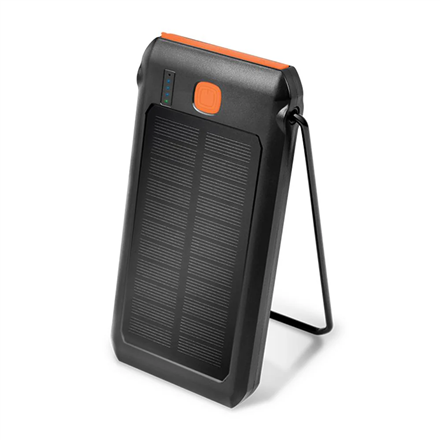 LogiLink PA0273 – 10 000 mAh saules ārējais akumulators ar lukturīti, 2 × USB-A QC un 1 × USB-C PD