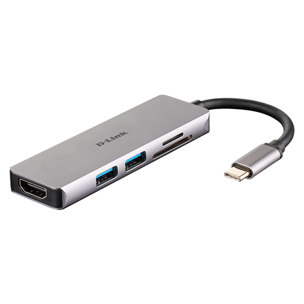 D-Link DUB-M530 – 5-in-1 USB-C centrmezgls ar HDMI un SD / microSD karšu lasītāju