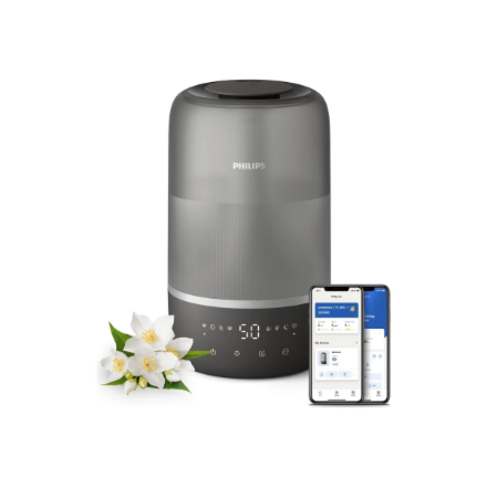 Philips gaisa mitrinātājs HU1510/03 Series 1000, 19.6 W, ūdens tvertnes tilpums 3 l, piemērots telpām līdz 41 m², ultraskaņas, mitrināšanas jauda 275 ml/h, pelēks/sudrabains