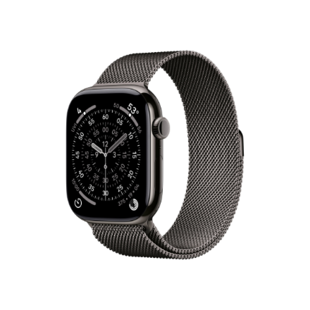 Apple Watch Series 11 MFD44ET/A – GPS viedpulkstenis ar LTPO3 OLED Retina displeju, slānekļa krāsas titāns