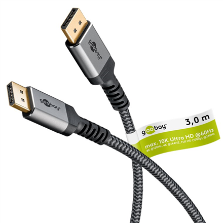 Goobay 75681 – video kabelis, DisplayPort–DisplayPort, DisplayPort 2.0/2.1, 54 Gbit/s