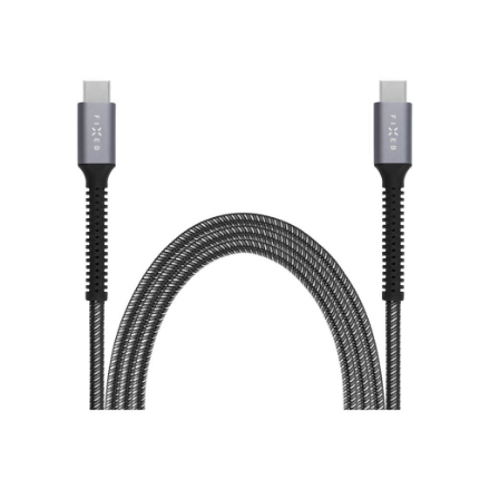 FIXED Armor FIXDA-CC12-GR – USB-C–USB-C kabelis, 1.2 m, 240 W, pelēks