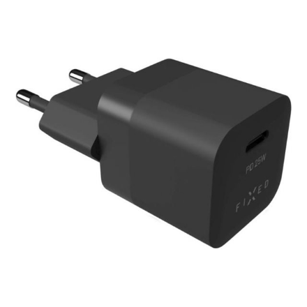 FIXED Mini FIXC25M-C-BK – USB-C ceļojumu lādētājs, 25 W, melns