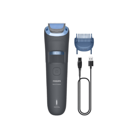 Philips Series 3000 BT3617/15 – bezvadu mitrai un sausai lietošanai paredzēts bārdas trimmeris ar 20 garuma iestatījumiem, tumši pelēks