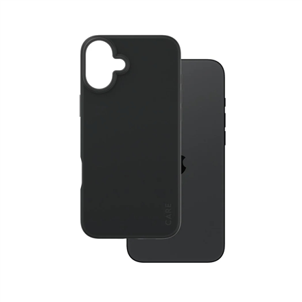 CARE by PanzerGlass Fashion – pārstrādātas plastmasas aizmugures vāciņš Apple iPhone 16 Plus, melns