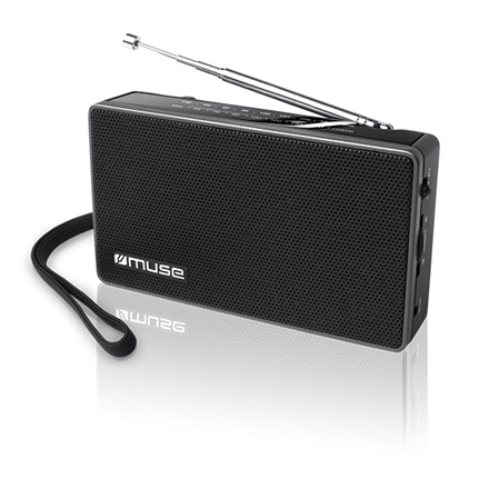Muse M-030R 2 diapazonu pārnēsājamais radio, melns