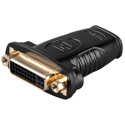 Goobay 68690 – HDMI ligzdas–DVI-I Dual-Link ligzdas adapteris, 24+5 kontakti, apzeltīts, melns