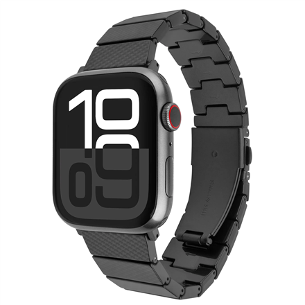 FIXED FIXREST-434-CB – epoksīdsveķu pulksteņa siksniņa, 44/45/46/49 mm, Apple Watch, oglekļa melna