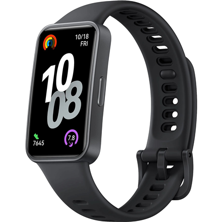 Huawei Band 10 – 1.47 collu AMOLED fitnesa aproce ar skārienekrānu, pulsa mērītāju, Bluetooth un ūdensizturību, melna