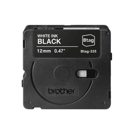Brother BTAG-335 – Btag etiķešu lente, balts teksts uz melns fona