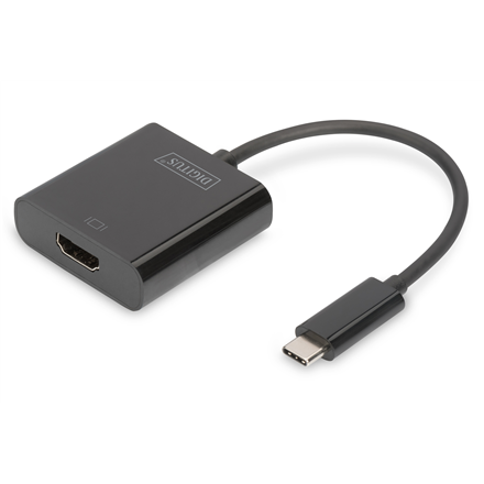 DIGITUS DA-70852 – 0,15 m USB-C uz HDMI adapteris, melnā krāsā