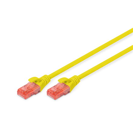 DIGITUS – CAT 6 U/UTP RJ45 PVC AWG 26/7 tīkla komutācijas kabelis, 2 m, dzeltenā krāsā