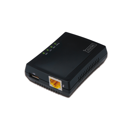 DIGITUS DN-13020 – daudzfunkcionāls USB tīkla serveris, melnā krāsā