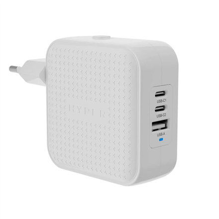 Hyper HyperJuice HJ1003WHWWGL – 70 W USB-C GaN ceļojumu lādētājs, balts