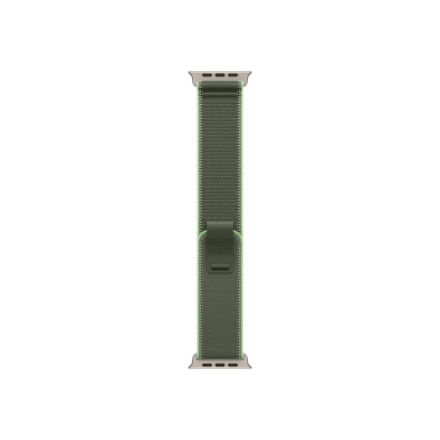 Apple Watch MFT44ZM/A – 49 mm zaļa / neona Trail Loop siksniņa, dabīga titāna apdare, S/M