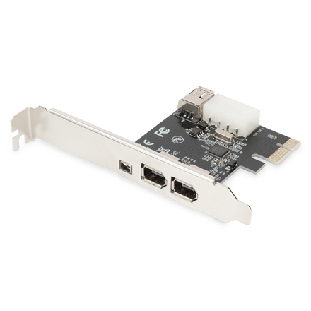 DIGITUS DS-30201-5 – PCI Express IEEE 1394a interfeisa karte: 2 ārējie, 1 iekšējais un 1 ārējais mini ports