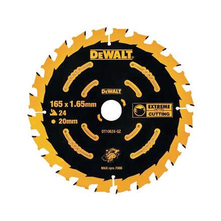 DeWalt DT10624-QZ – 165 × 20 mm ripzāģa ripa koka griešanai