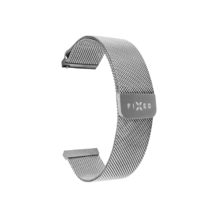 FIXED FIXMEST-22MM-SL – metāla sieta pulksteņa siksniņa, 22 mm, smartwatches, sudraba krāsā, ātri noņemams