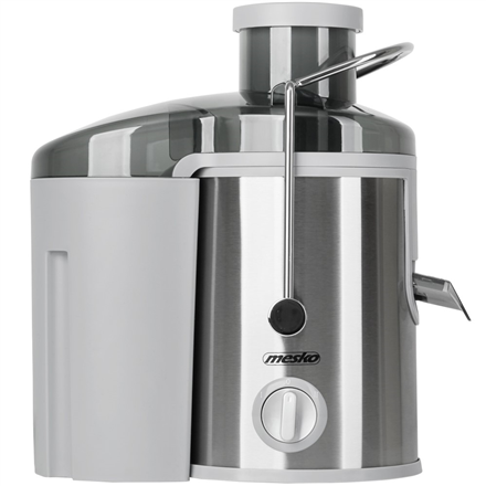 Mesko MS 4126 Grey – 600 W automātiska nerūsējošā tērauda sulu spiede ar īpaši platu atveri, 3 ātrumi, pelēka