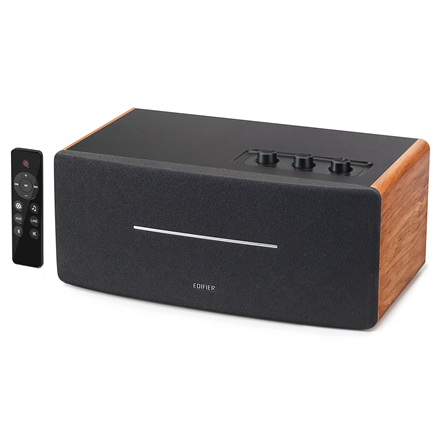Edifier D12 – kompakts aktīvais Bluetooth galda skaļrunis, brūnā krāsā