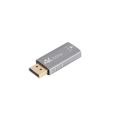 Lanberg AD-DP-HD-01 – DisplayPort spraudņa–HDMI ligzdas 4K adapteris, sudrabots