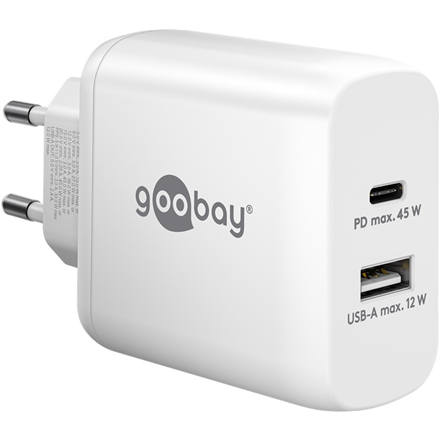 Goobay 65412 – 45 W divu USB-C pieslēgvietu PD ātrais lādētājs