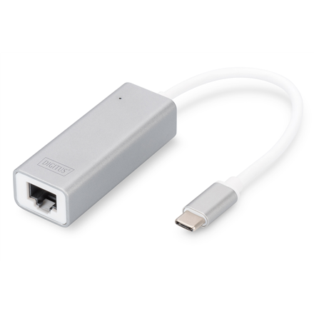 DIGITUS DN-3024 – USB-C uz Gigabit Ethernet adapteris, 10/100/1000 Mbit/s, RJ45