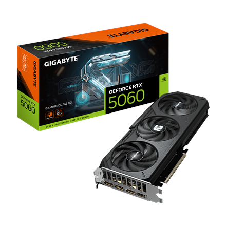 Gigabyte GeForce RTX 5060 GAMING OC V2 8G NVIDIA 8 GB GeForce RTX 5060 GDDR7 HDMI portu skaits 1 PCI-E 5.0