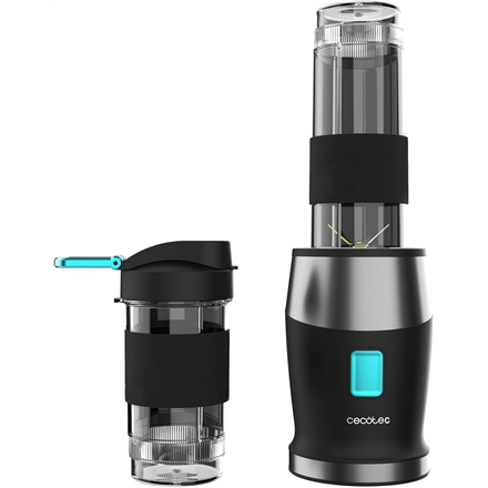 Cecotec Power Titanium 900 ProGo – 900 W kokteiļu blenderis ar 2 × 0,57 l krūzēm un ledus smalcināšanu, melnā krāsā
