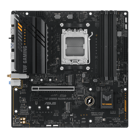 Asus TUF GAMING A620M-PLUS WIFI Processor family AMD Processor socket AM5 DDR5 DIMM Memory slots 4 Supported hard disk drive interfaces SATA, M.2 Number of SATA connectors 4 Chipset AMD A620 Micro-ATX