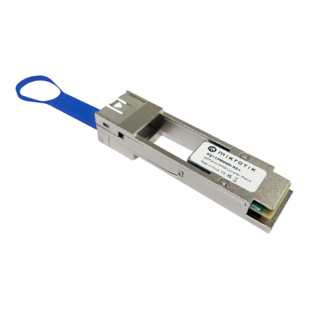 MikroTik XQ+CM0000-XS+ – QSFP28–SFP28 pārveidotājs, 25 000 Mbit/s, darba temperatūra no −20 līdz +85 °C