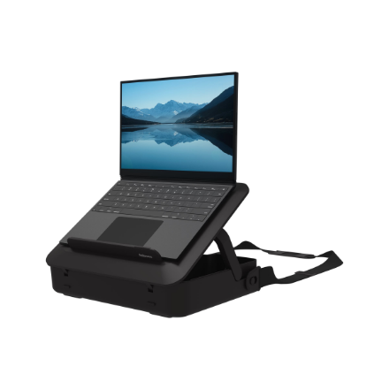 Fellowes Breyta 100016564 – klēpjdatora soma un statīvs 2 vienā, 384 × 308 × 89 mm, melns