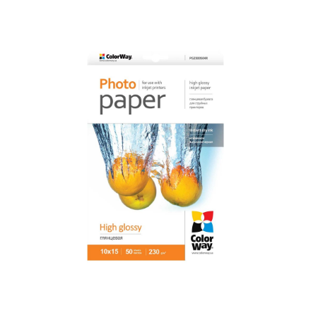 ColorWay – ļoti glancēts fotopapīrs, 230 g/m², 10 × 15 cm
